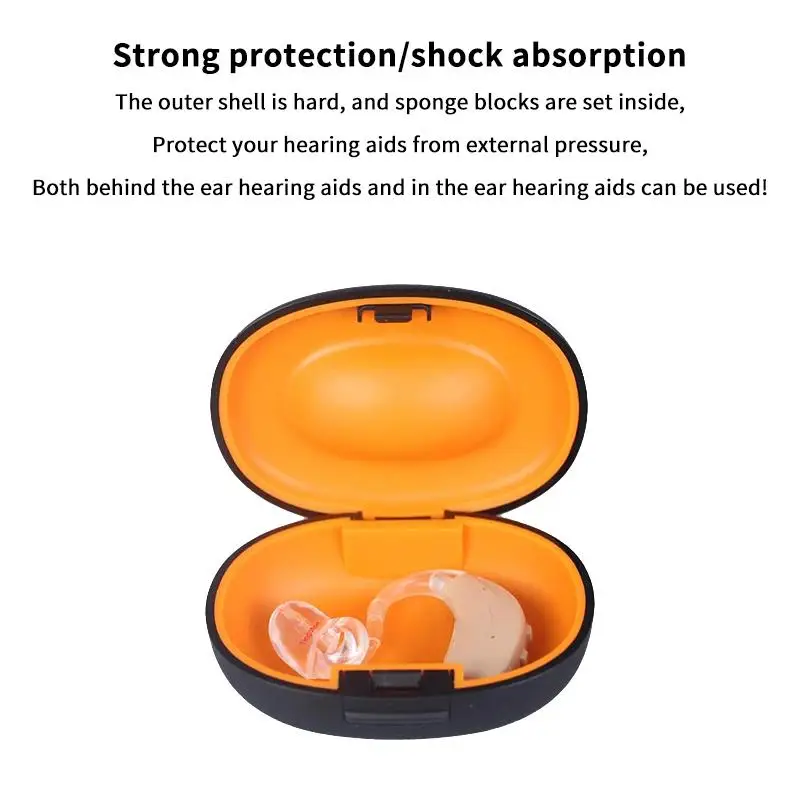 1 Stück tragbare Hörgeräte-Aufbewahrungsbox, Hartschalenetui für Hörgeräte, Organizer für Schallverstärker, Hörgeräte-Zubehör – Detail 5