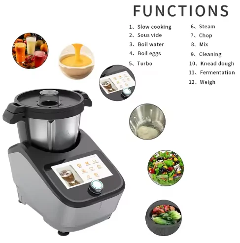 SUPER TM6 Thermomixe Fully automatic  Multifunctional Home cooking robot  Robot Chopper Smart Food Processors  black color sales