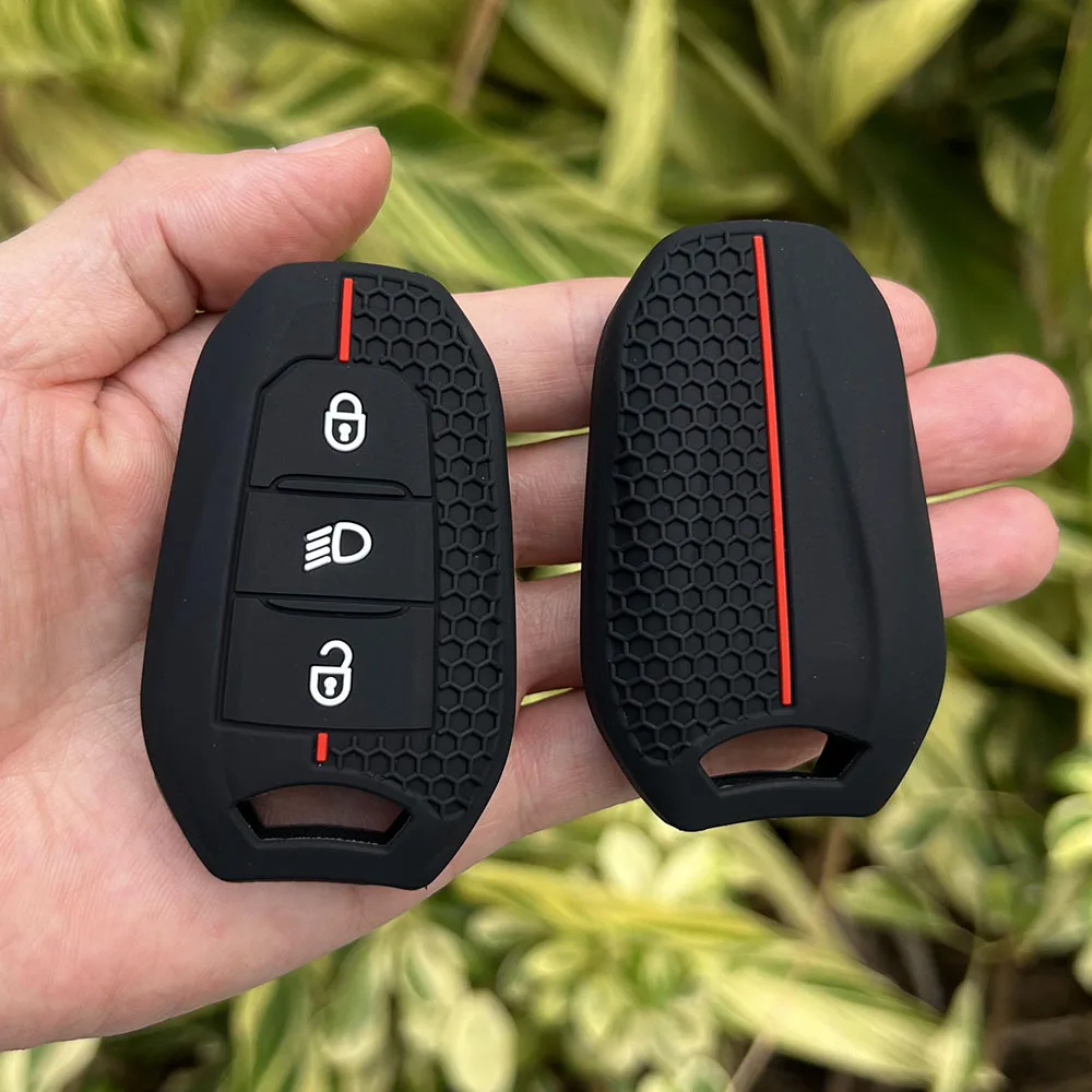 Silicone Car Key Cover Shell Keychain for Peugeot 208 3008 5008 2008 DS5 DS6 DS3 for Citroen C5 X7 Rubber Remote Case Protector