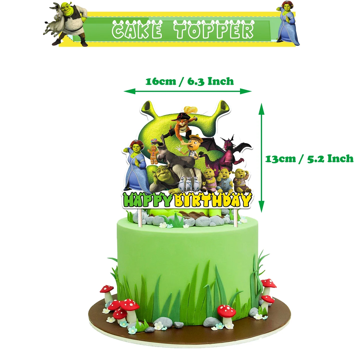 Hot movie Shrek Birthday Party Supply Disposable Banner Cake halloween Hanging Flag  Monster Shrek Balloons Birthday Decoration