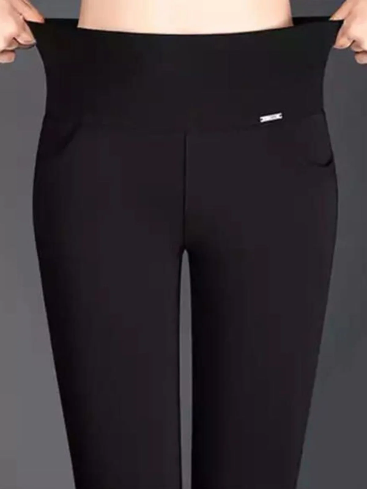 Hoge taille Fce gevoerde verdikte damesbroek Elastisch Casual broek met rechte pijpen Bla In-Sle Woon-werkverkeer Faion Polyestervezel