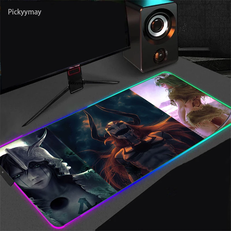 Imagem -04 - Lixívia Anime Rgb Gaming Mouse Pad Led Luz Grande Tapete do Mouse Mesa Teclado Backlight Mousepad Computador Portátil Gamer Esteiras