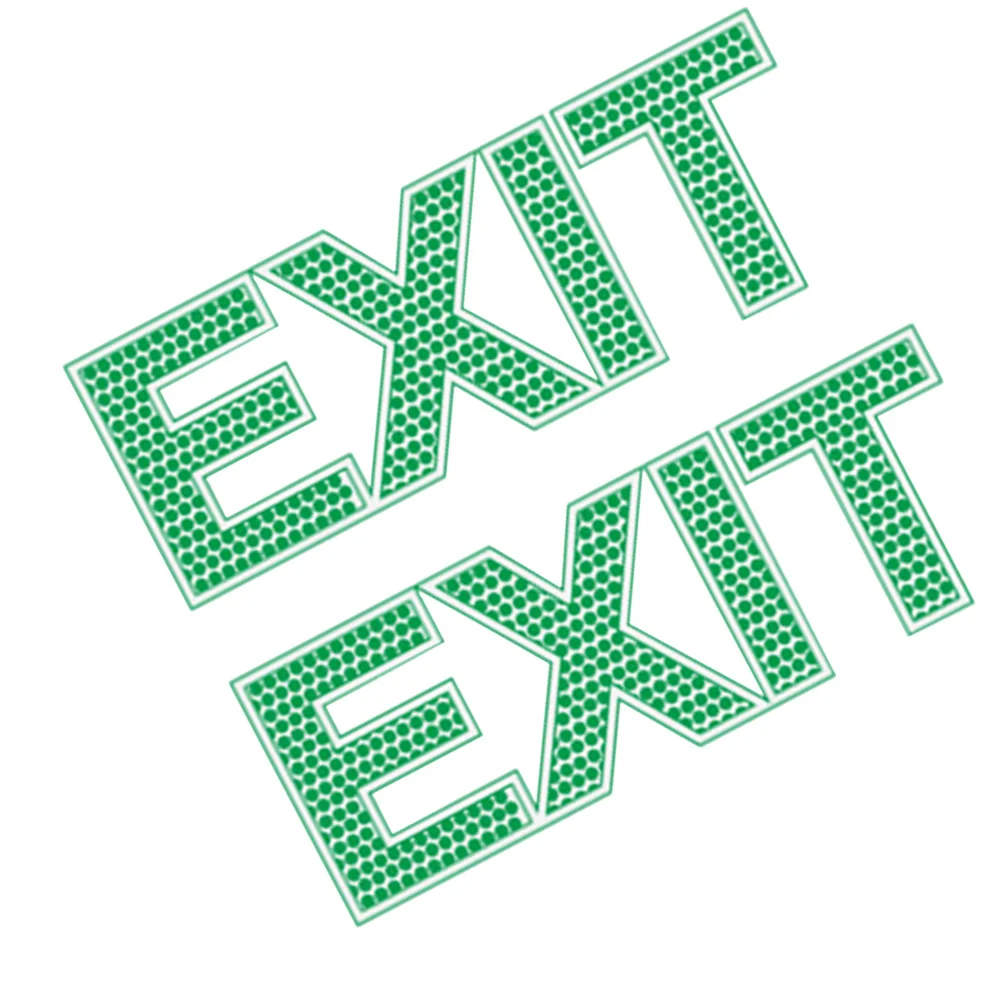 

2Pcs Luminous Exit Wall Sticker Noctilucence Safety Sign for Home Bar Hotel Supermarket Emergency Decor Exit Wall Sticker