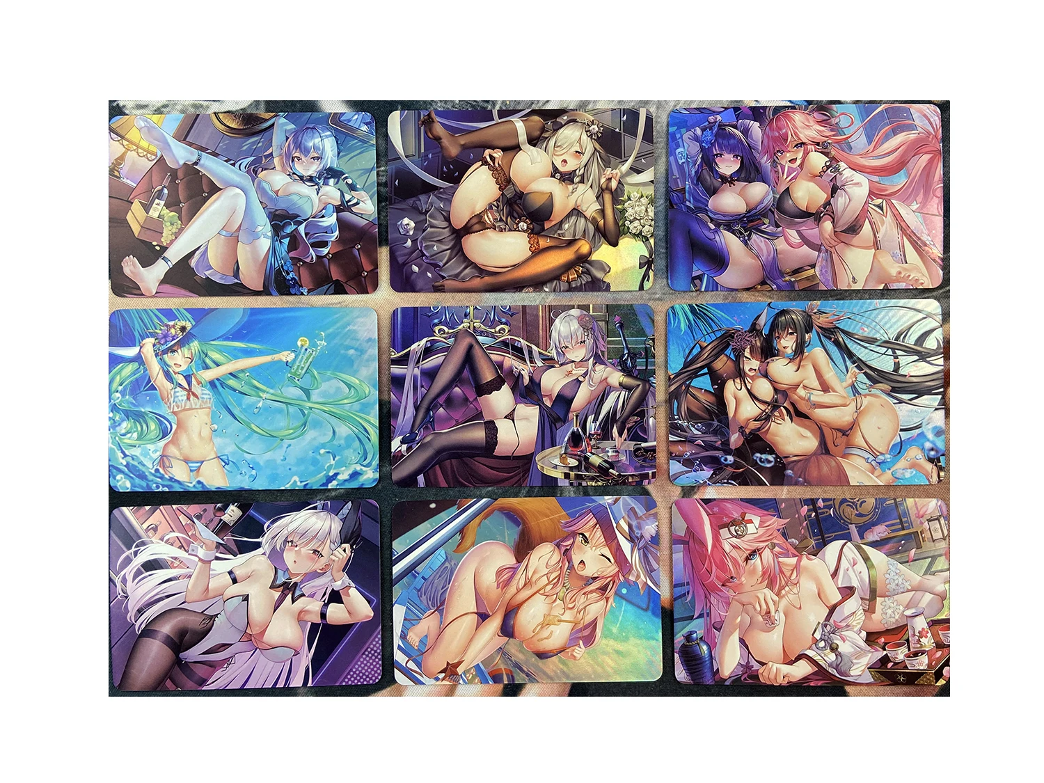 9pcs/set ACG Beauty Fgo Collection Arknights Sexy Girls Refraction Toys Hobbies Hobby Collectibles Game Anime Collection Cards