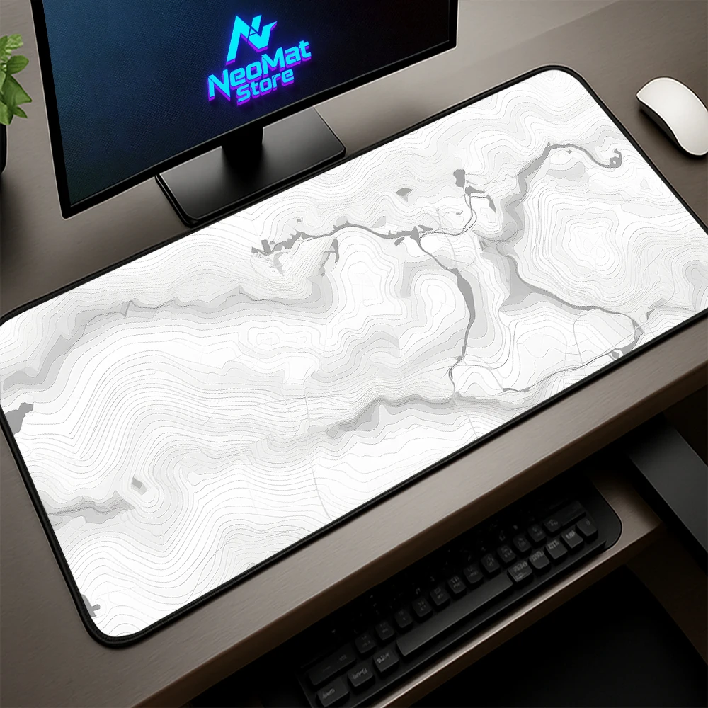 

White Mouse Pad Aesthetic Desk Protector Mausepad Desktops Keyboard Custom Playmat Large Mousepad 300x800 Accessories for Office