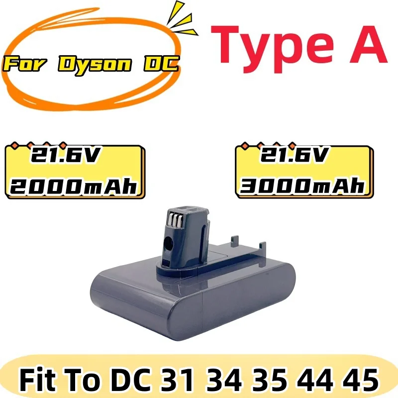 21.6V 2000mAh 3000mAh Replaceable Rechargeable Battery Pack For Vacuum Cleaner Dyson Only Type A DC  31 34 35 44 45 Handheld