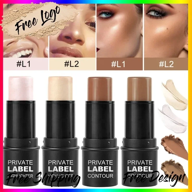 Custom 4colors Waterproof Contour Stick Highlighting&Bronzer Face Brightening Long Lasting Contouring Makeup Cosmetics Bulk