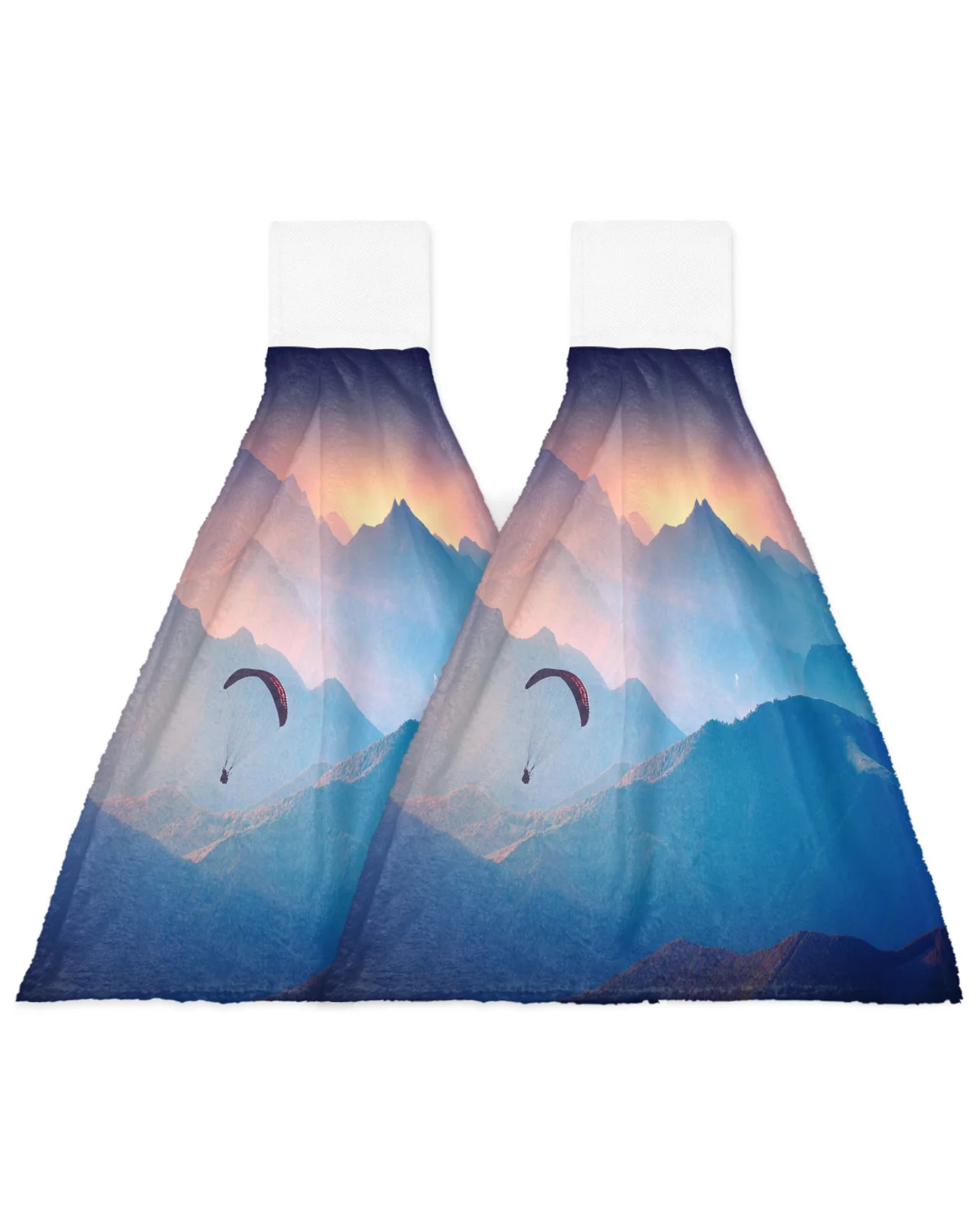 Paraglider Sunrise Valley Hand Towel Bathroom Supplies Soft Absorbent Towel Kitchen Accessories Cleaning Dishcloths