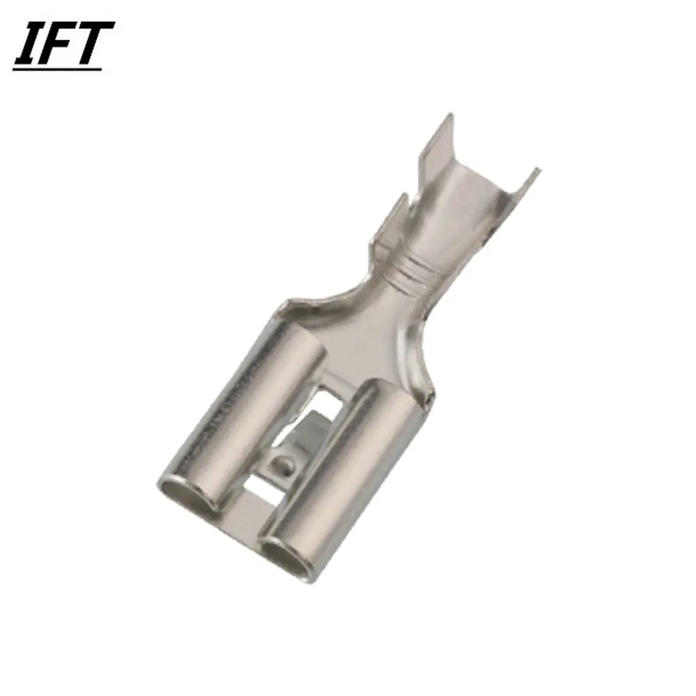 100pcs 9.5 Plug spring terminal DJ621-E9.5x1.2C car high current terminal block Straight plug barbed