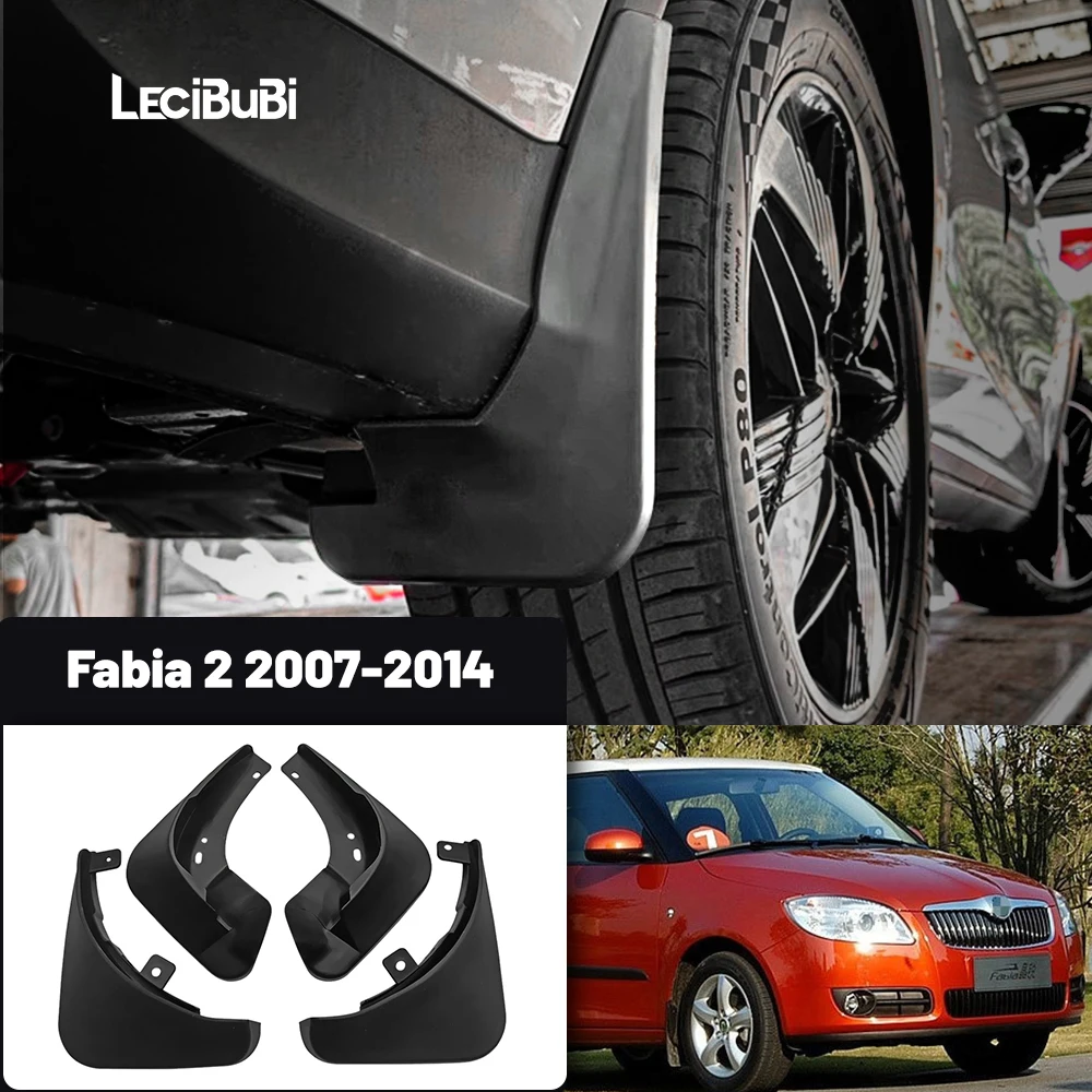 Für Skoda Fabia 2 2007-2014 4 Stück Schmutzfänger vorne hinten Schmutzfänger Spritzschutz Kotflügel Auto Kotflügel Zubehör 2013 2012 2011