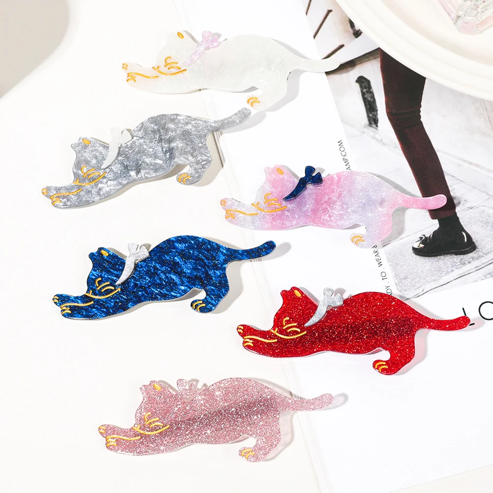 

3 Pcs Cat Hairpin Straight Bill Duck Billed Clips Barrettes with Design Unique Child