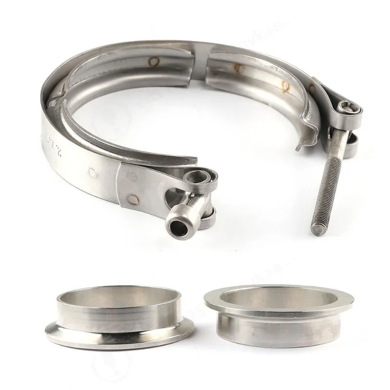 304 Stainless Steel V Band Exhaust Clamp Flange Hose Clamp Replacement Part for Car Modification