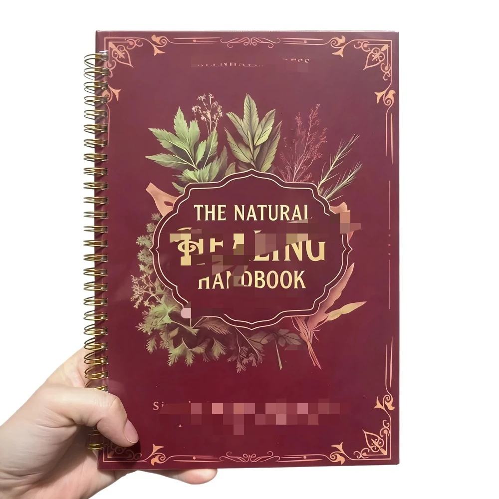 Natural Healing Handbook Spiral Bound Guide With Herbal Remedies And Recipes For Heart Health Blood Sugar Focus Boost 25x17.6cm