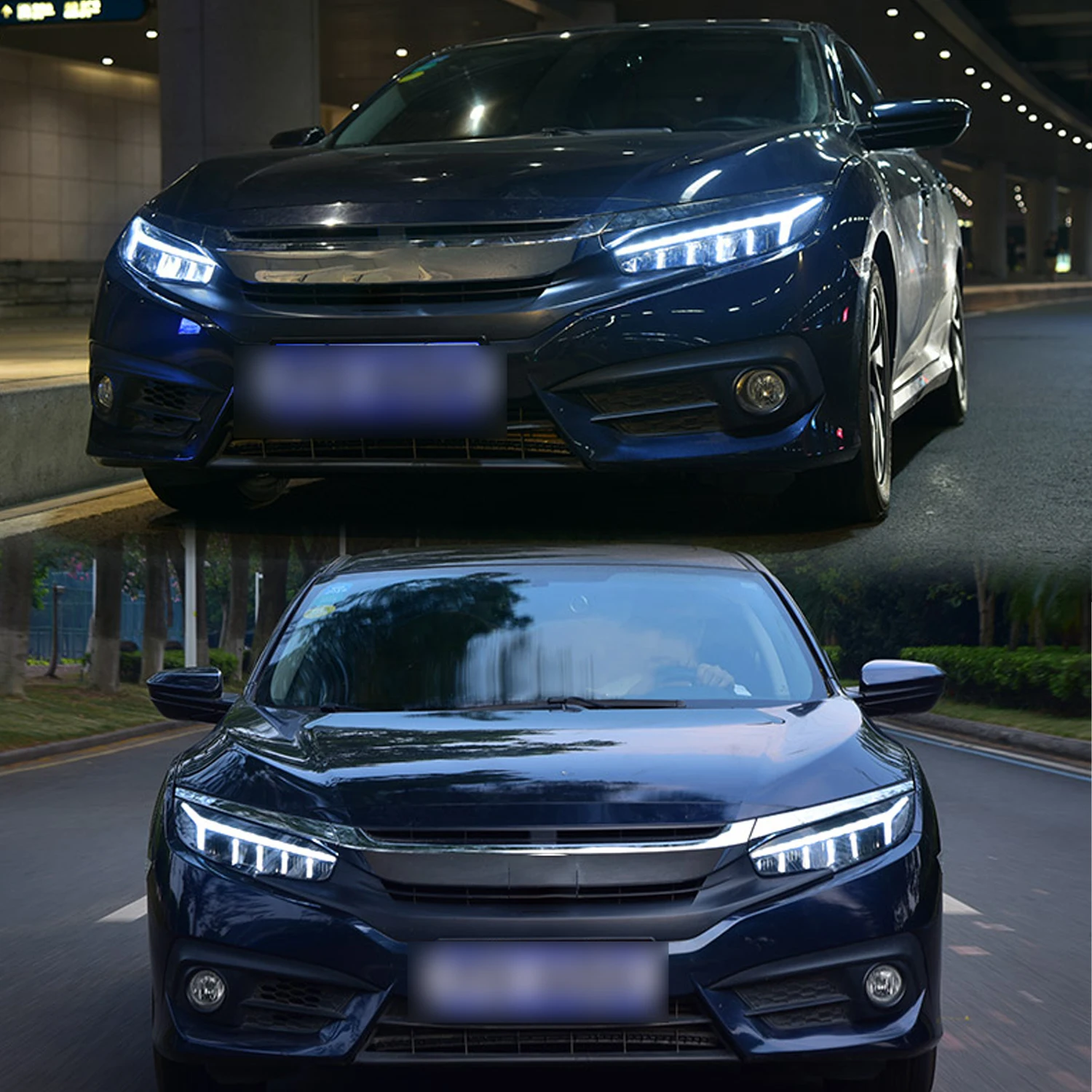 HCMOTIONZ Front Lamps for Honda Civic 2016-2021 LED Head Lights Assembly 10th Gen DRL Animation Lighting System U.S. Shipment