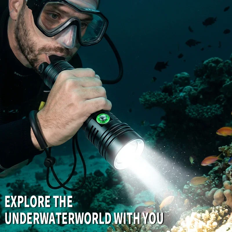 Picture 5: Diving super strong light long-range flashlight underwater waterproof night diving supplementary light super bright sea lantern
