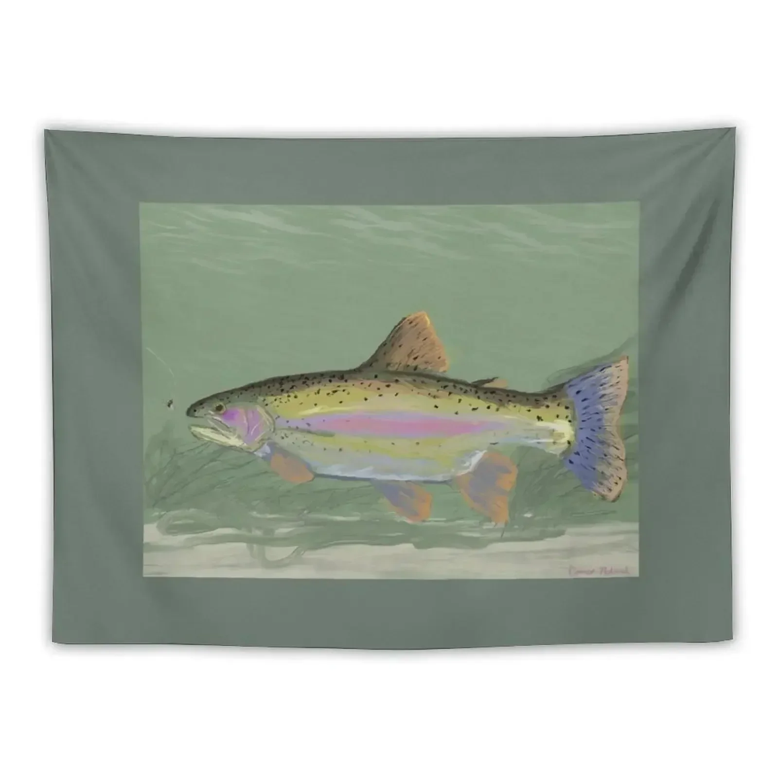 

Rainbow Trout & Fly Tapestry Home And Comfort Decor Decorative Wall Mural Tapestry