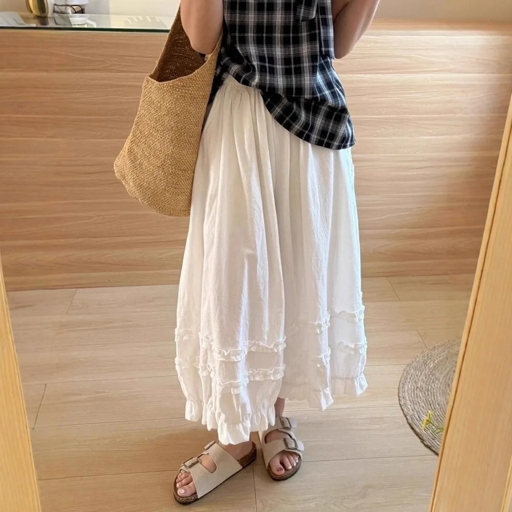 Pantalones de Pierna Ancha Transpirables de Cintura Alta, Pantalones Harem de Cuadros Vichy con Cintura Elástica, Pantalones Cortos de Tela Fina de Corte Holgado, Atuendos Casuales