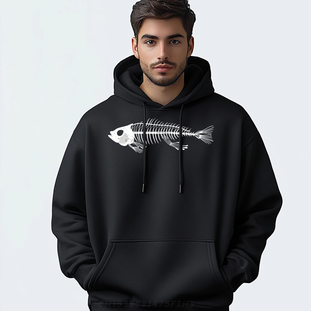 

Bone Fish Skeleton Leisure Round Collar Man Sweatshirt Hip hop Hoodies Discount Long Sleeve Pullover For Man