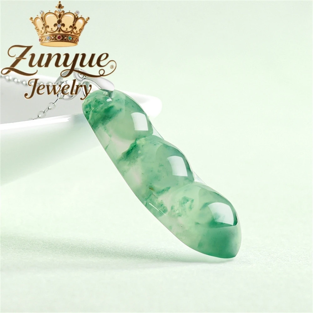 Afrikansk Grön Jade Drakhänge S925 Silver - close-up view