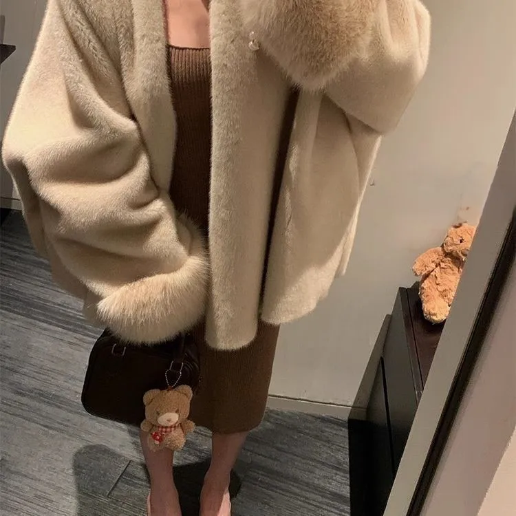 

Faux Fur Woman Coat Coats Womens Christmas Gym Warm Decorative Feminina Hollowed Soft Lined Poncho Work Asymmetry Chaquetas Slim