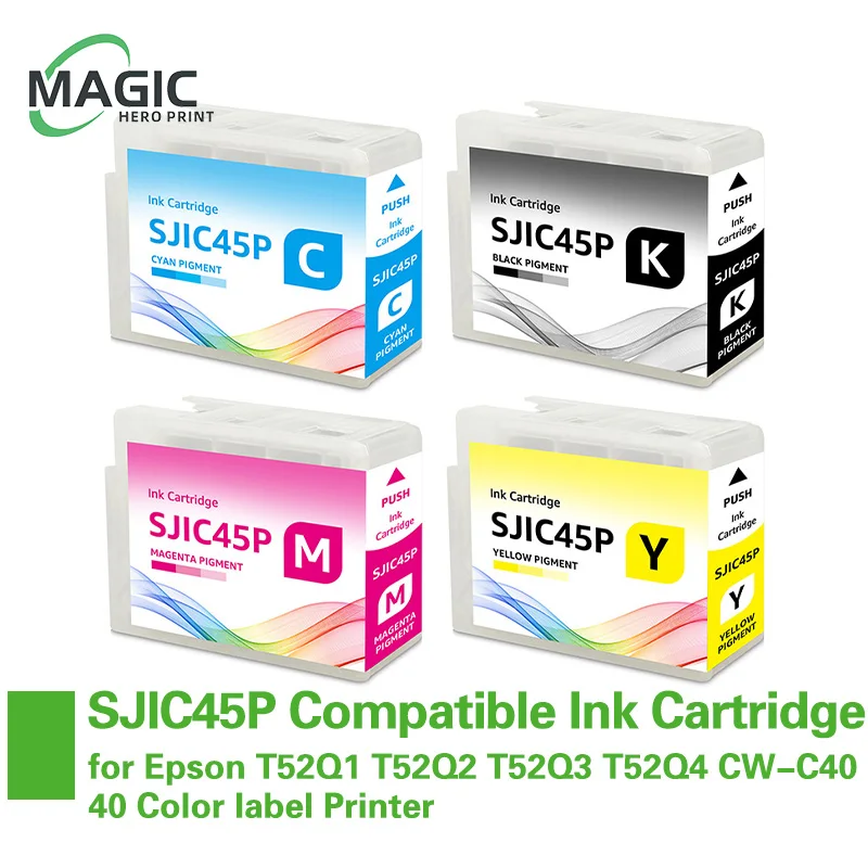 SJIC45P T52Q1 T52Q2 T52Q3 T52Q4 High Quality Compatible ink Cartridge for Epson CW-C4040 C4040 Color label Printer 4Color 80ML