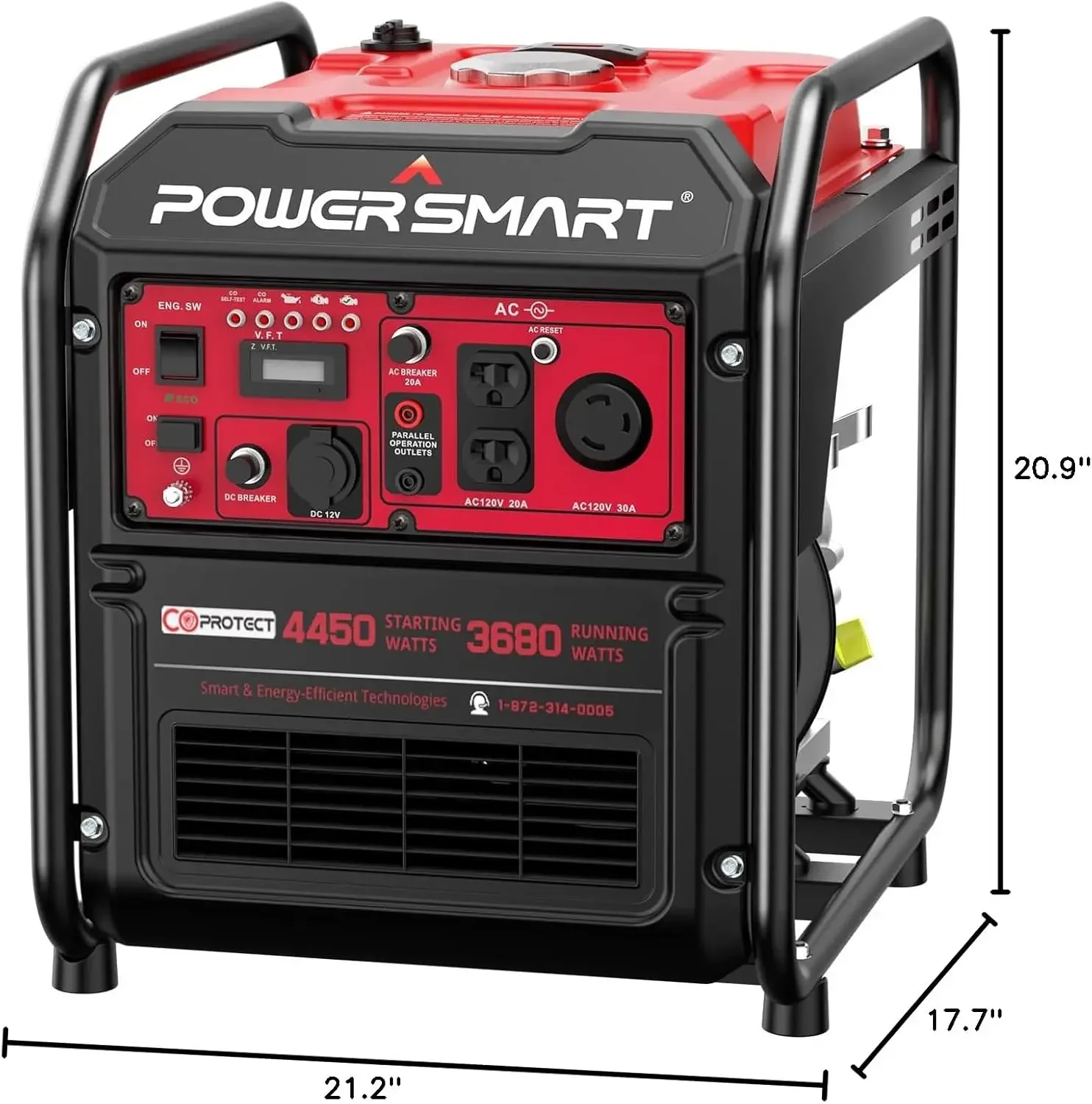 4450-Watt Gas Powered Portable Generator with Inverter Technology, CO Sensor, RV Ready 30A Outlet