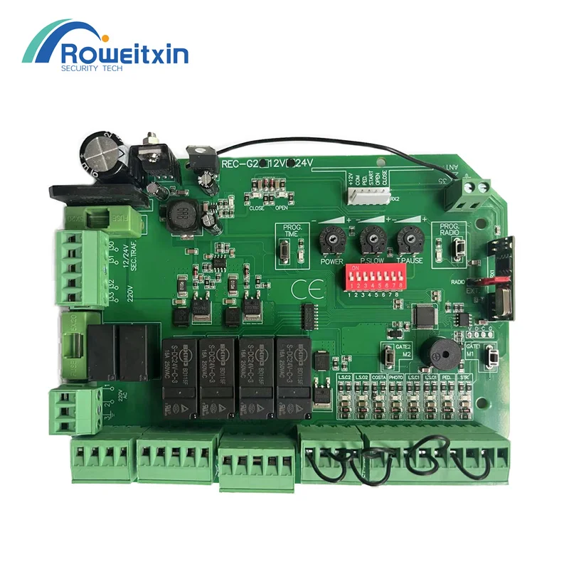 Swing/sliding DC24V gate control circuit board connect with dual motor  speed regulation and Automatic door closing