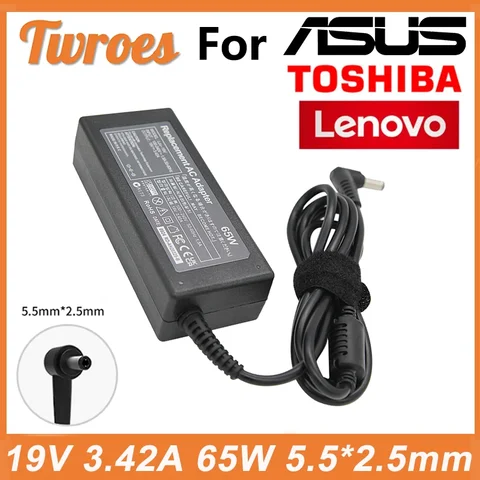 19V 3.42A 5.5x2.5 มม.65W AC แล็ปท็อปอะแดปเตอร์ชาร์จไฟสําหรับ Asus X401A X550C A450C Y481 X501LA X551C V85 A52F X555 / TOSHIBA / GATEWAY