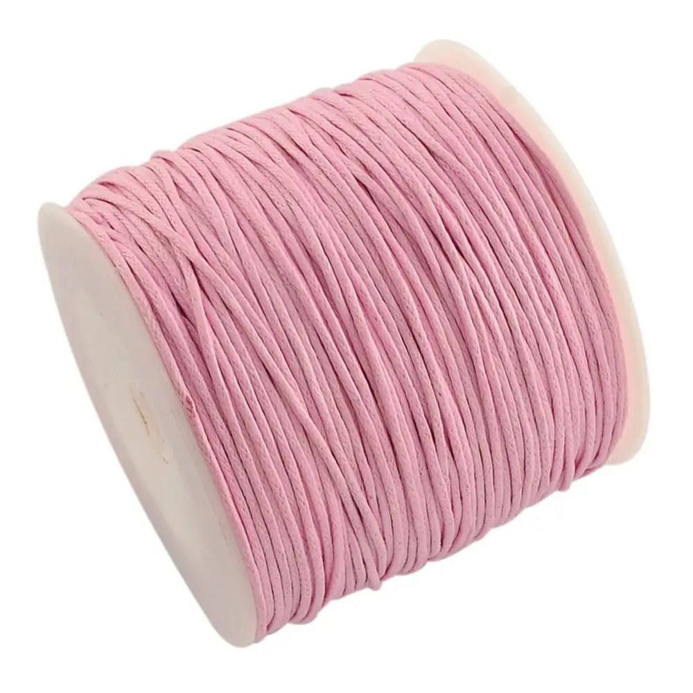 New 1mm 100Yards Waxed Thread Cord Polyester DIY Wax Coated Strings Round Korean Rope Jewelry Findings