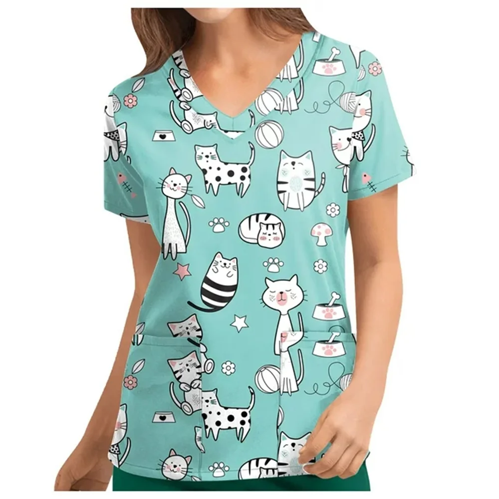 プラスサイズ Vネック レディース カジュアル ルーズフィット 新しいスタイル 花柄 半袖 Tシャツ |   オーバーサイズ ホリデー ウィークエンド トップ