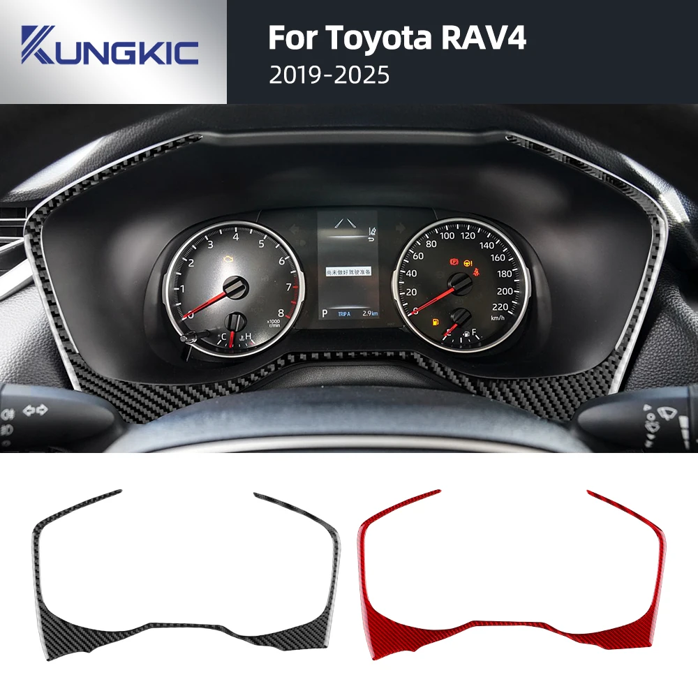 

Для Toyota RAV4 XA50 2019 2020 2021 2022 2023 2024 2025 LHD RHD Автомобильный спидометр Рамка отделки Настоящая мягкая наклейка из углеродного волокна