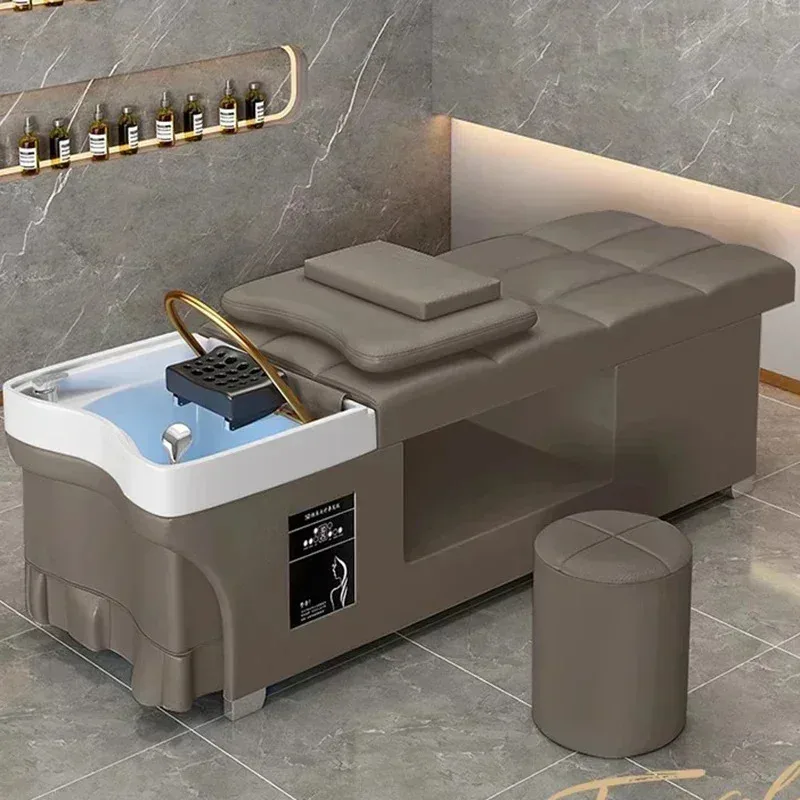 2025 Circulation Shampoo Chair Therapy Comfortable Hair Washing Bed with Shower Head Massage Salon Furniture Hairdressing Lounge