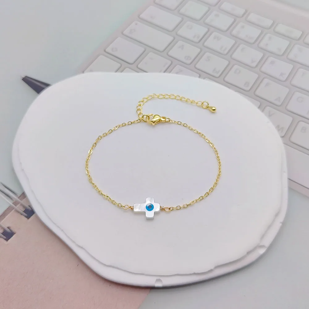 Böses-Auge-Schutzarmbänder für Frauen, Edelstahl-Armband, Großhandelsangebot, zierliche Kette, Pulseras, einfacher Schmuck, Geschenke für Sie – Detail 5