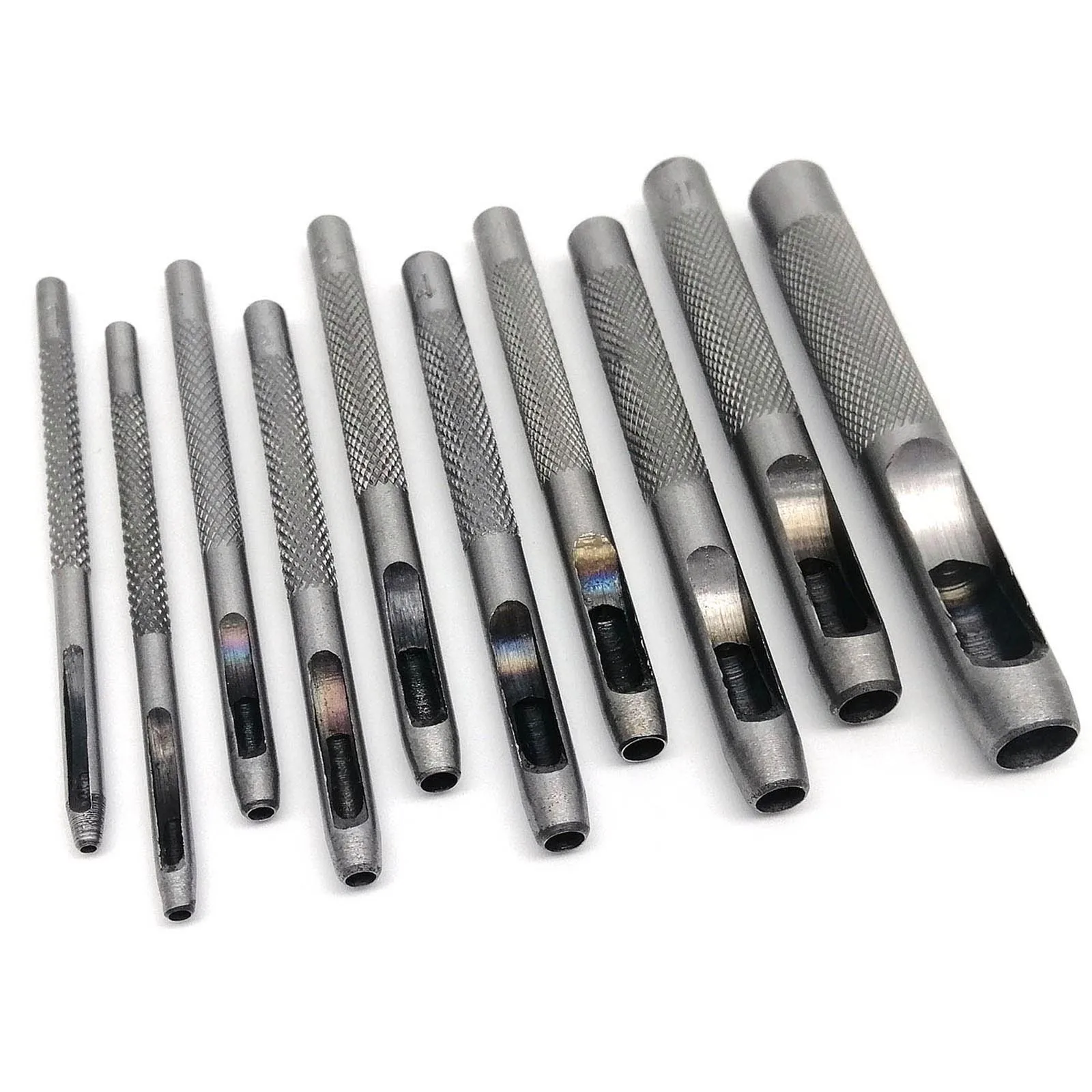 1 mm-20 mm Alta calidad 45 # Herramienta perforadora de agujeros redondos de acero, perforadora cortadora hueca para artesanía de cuero, cinturón, bolsa, ropa, artesanía de cuero, bricolaje