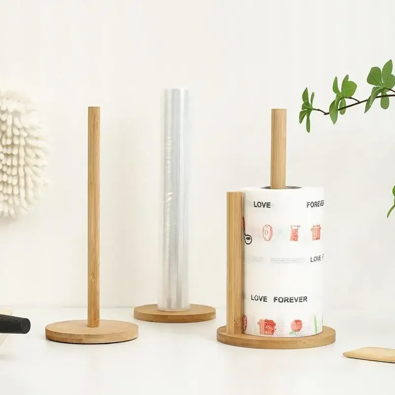 

Kitchen Roll Paper Towel Holder Wooden Bathroom Oak Wood Tissue Holder Roll Towel Rack Stand Kitchen Accessories Paper towels