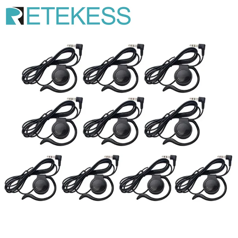 Retekess 10pcs 3.5mm  F4510A / F4510B Listen Only Earpiece Headset Earphone for Wireless Radio Tour guide System T131 / T131S