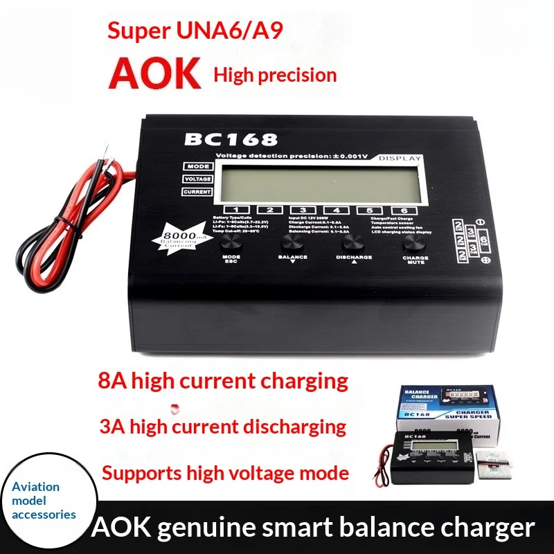 

AOK BC168 High-Power Balance Charger, Independent Six-Channel Parallel Charging Board for Model Aircraft Lithium Batteries