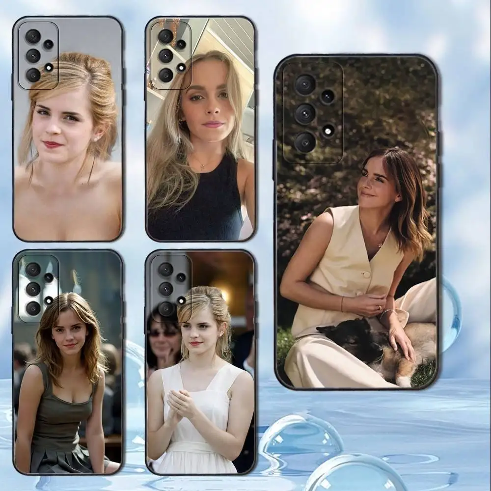 الممثلة E-Emma W-Watson حافظة هاتف لهاتف سامسونج جالاكسي A13، A21s، A22، A31، A32، A52، A53، A71، A80، غطاء أسود ناعم