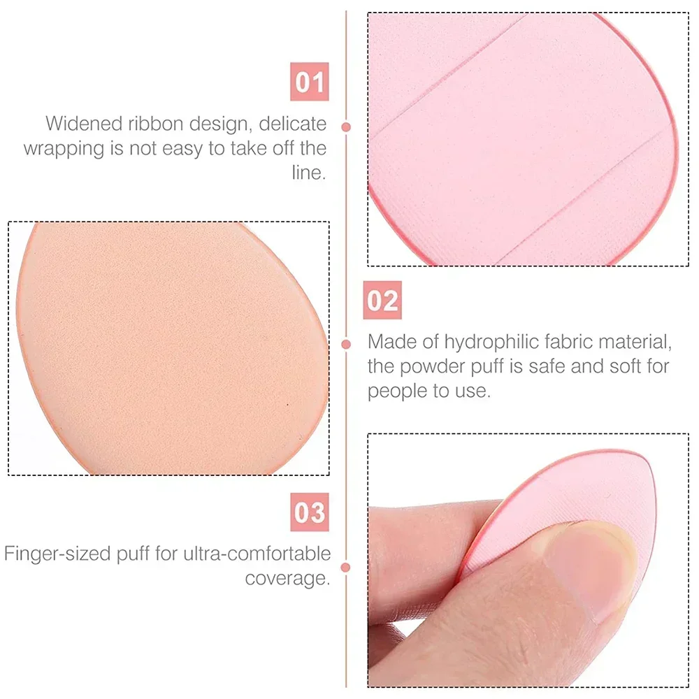 Sponge Concealer Foundation 3/10pcs Mini Size Finger Puff Set Makeup Detail Powder Puff Wet & Dry Use Applicator Cosmetic Tools