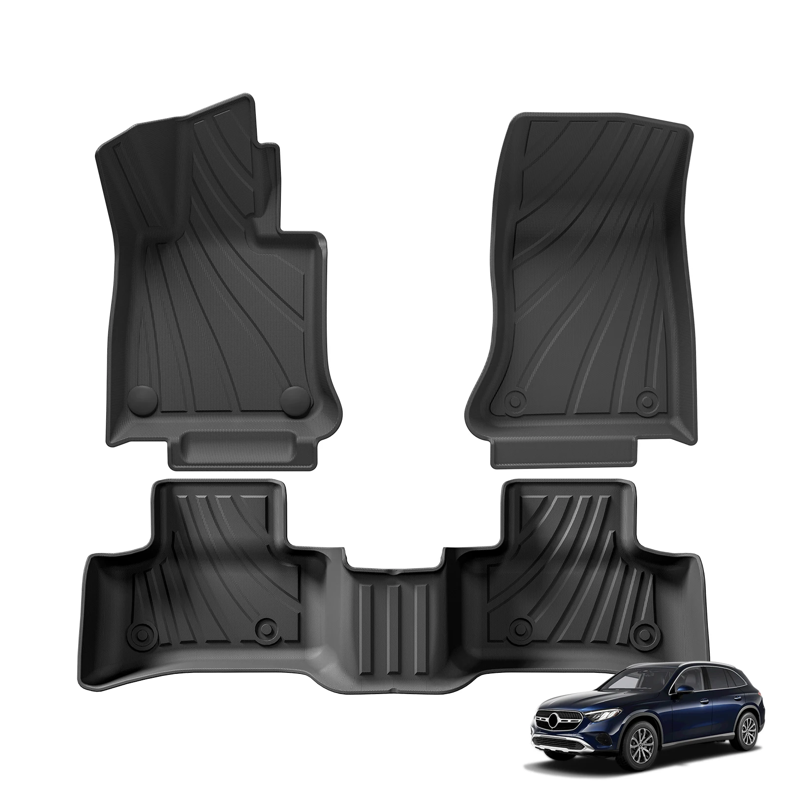 LUCKEASY Left Drive for Benz GLC SUV 2023-2026 (Not for Coupe & PHEV (350e)) 5seat TPE 3D Car Floor Mats Trunk Pad Accessoreis