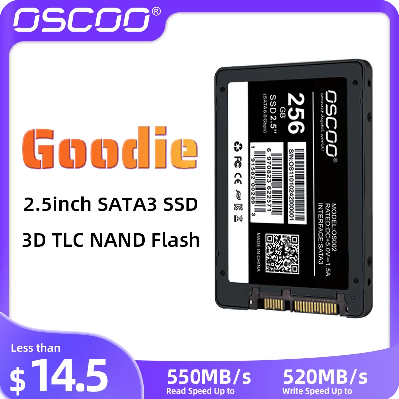 OSCOO Original SATA3 SSD 256GB/512GB 2.5-Inch SSD SATAIII Internal Solid State Drive HDD SATA3 SSD Hard Disk For Laptop Desktops