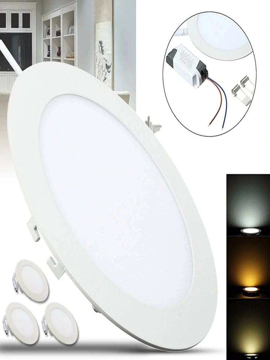 LED Downlight 3W 4W 6W 9W 12W 15W 25W AC110V 220V Ultra dunne led plafond verzonken raster downlight slanke ronde/vierkante paneel licht - afbeelding 2