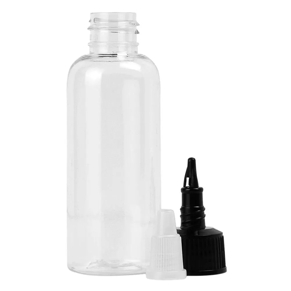 10Pcs 60ml Empty Ink Bottles Transparent Pigment Storage Durable Large Capacity Lightweight Leakproof