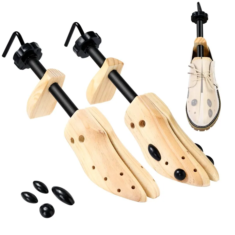 1pcs Wooden Shoe Trees Adjustable Shoe Stretcher Expander Men Women Unisex Length Width Shoes for Wide Feet Extender Keepe Heels