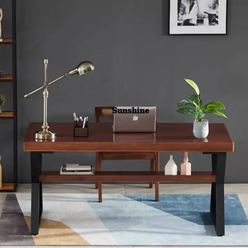 Modern Executive Computer Desk Luxury Asthetic Bedroom Standing Computer Desks Organizer Wooden Mesas De Computador Furniture  F