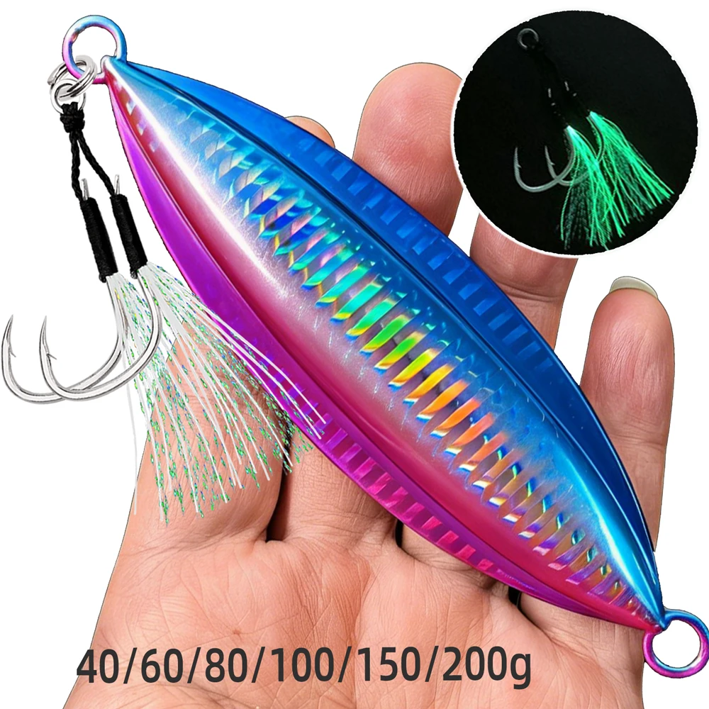 1PC Slow Jig 40g 60g 80g 100g 150g 200g Casting Jigging Lure Fishing Jigbait Spoon Metal Jig Lure Saltwater Fishing