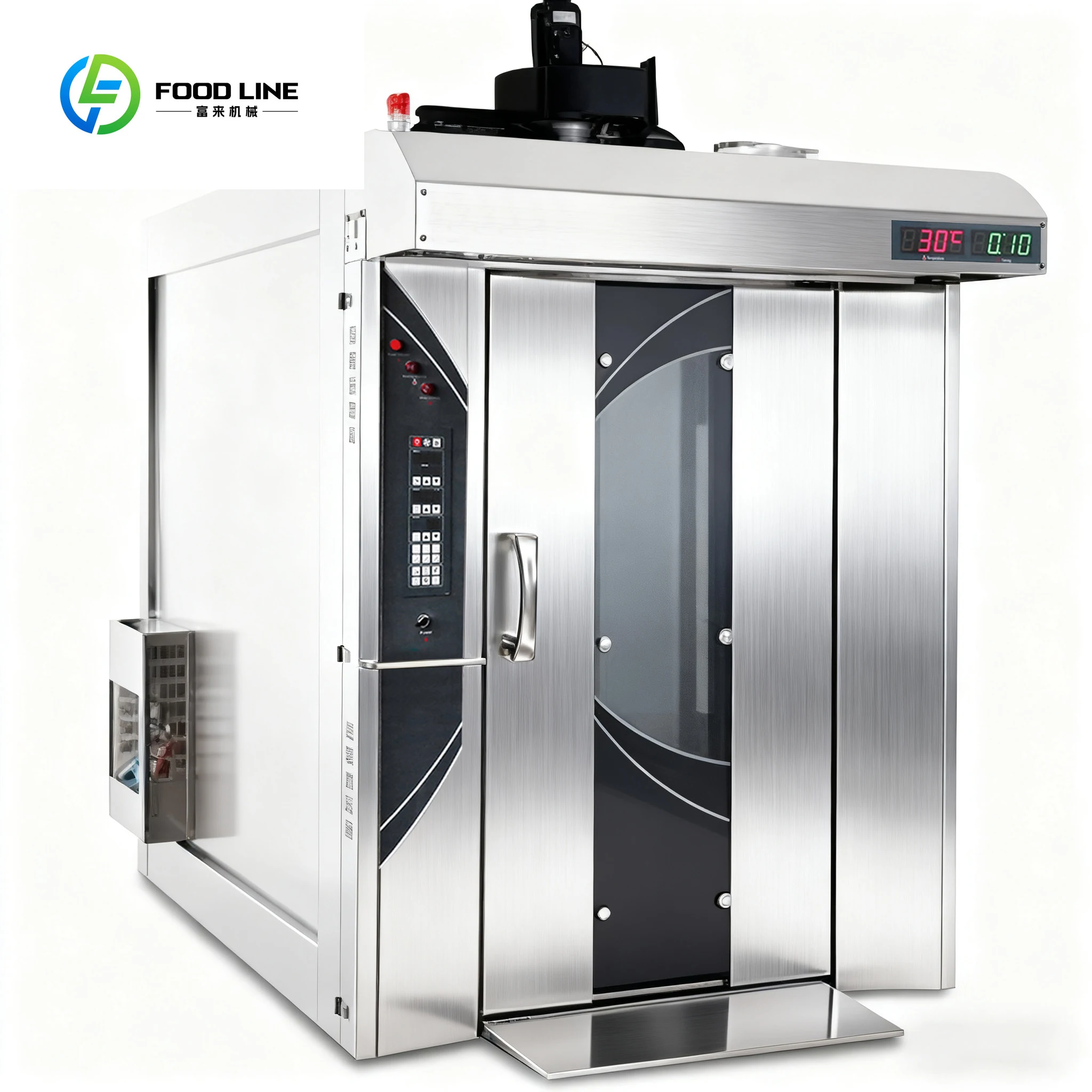 Customized Pita Bread Toast Commercial Large Capacity Bread Factory Rotary Oven with Steam Trolley Made in China