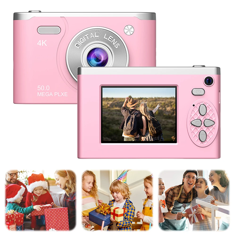 Kamera Digital 8x Zoom Digital Kamera Mirrorless Perjalanan Mini Kamera Fotografi Lensa Ganda Kamera Video Foto untuk Pelajar Perjalanan