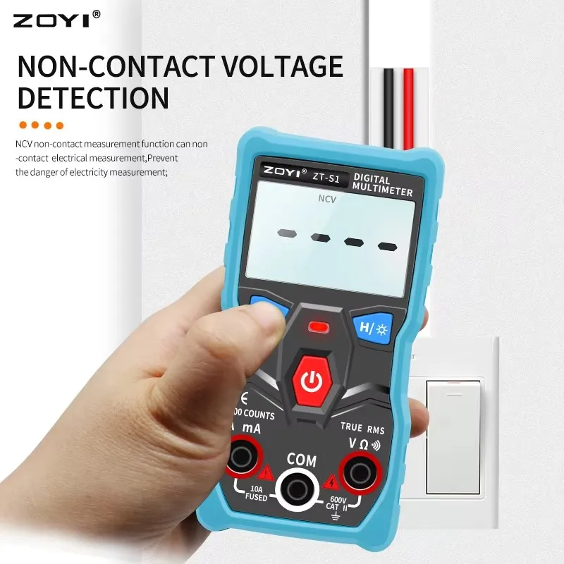 ZOYI ZT-S1 Digital Multimeter Auto‑Ranging True RMS NCV LCD Backlight Flashlight Voltage Current Tester Similar to RM403B