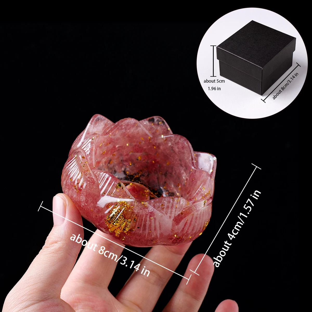 1PC Natural Crystal Crushed Stone Epoxy Resin Lotus Shape Meditation Gift For Home Decor DIY Crystal Delicate Gift